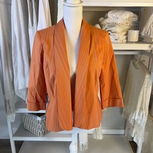 Alberto Makali New York sz. Medium soft apricot open 3/4 sleeve jacket 2357